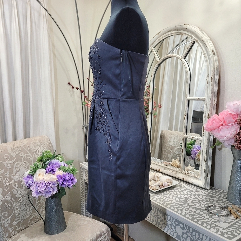 EXPRESS BEJEWELED SATIN DRESS - Picture 2 of 6